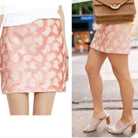 BANANA REPUBLIC Pink Sequin Patterned Mini Skirt - Picture 2 of 12